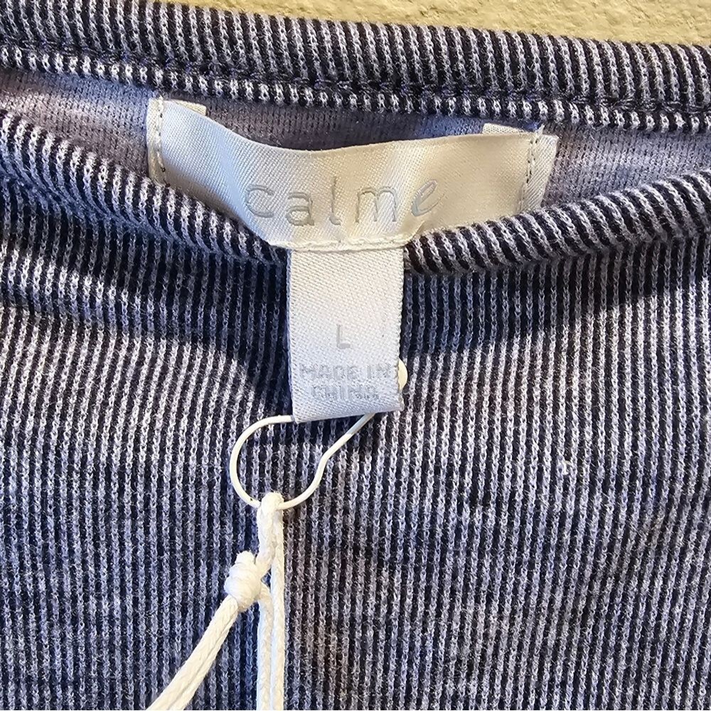 Johnny Was Blue Heathered Relaxed Crewneck Sweater - Picture 6 of 7